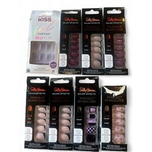 Bundle 9 Boxes Sally Hansen Perfect Manicure & Kiss Gel Fantasy Press On Nails